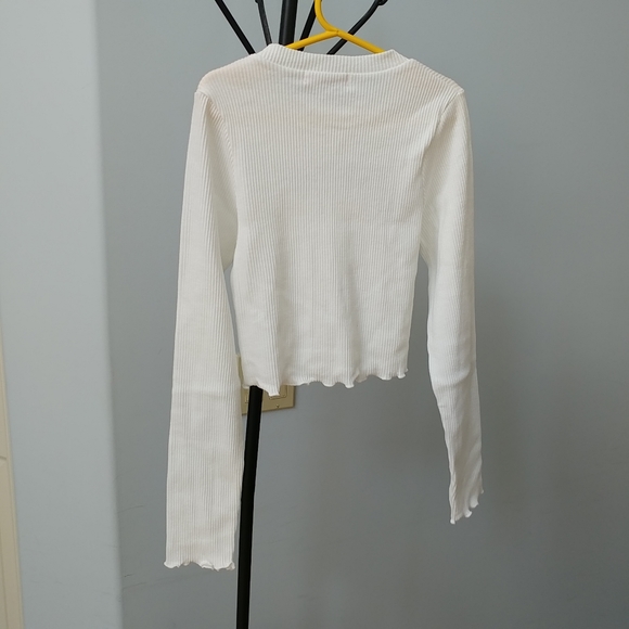 W♥C / Wego Japan white embroidered crop top - Picture 5 of 8